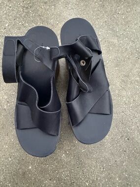 rag & bone Black Leather Strappy Sandals